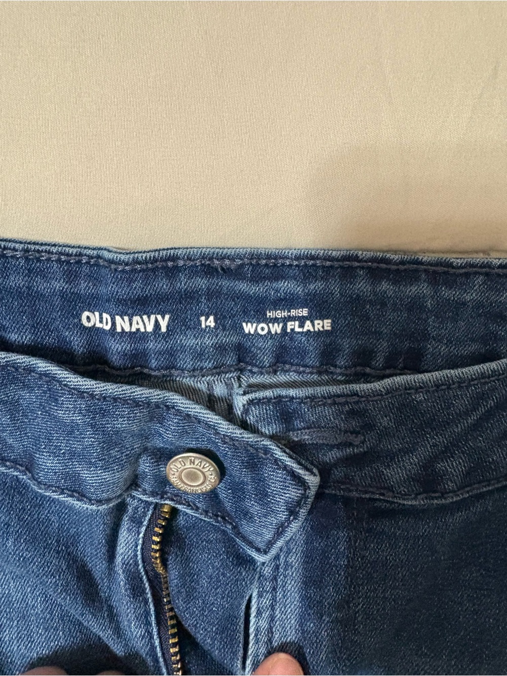 Old Navy Wow Flare High-Rise Jeans — Dark Blue Denim